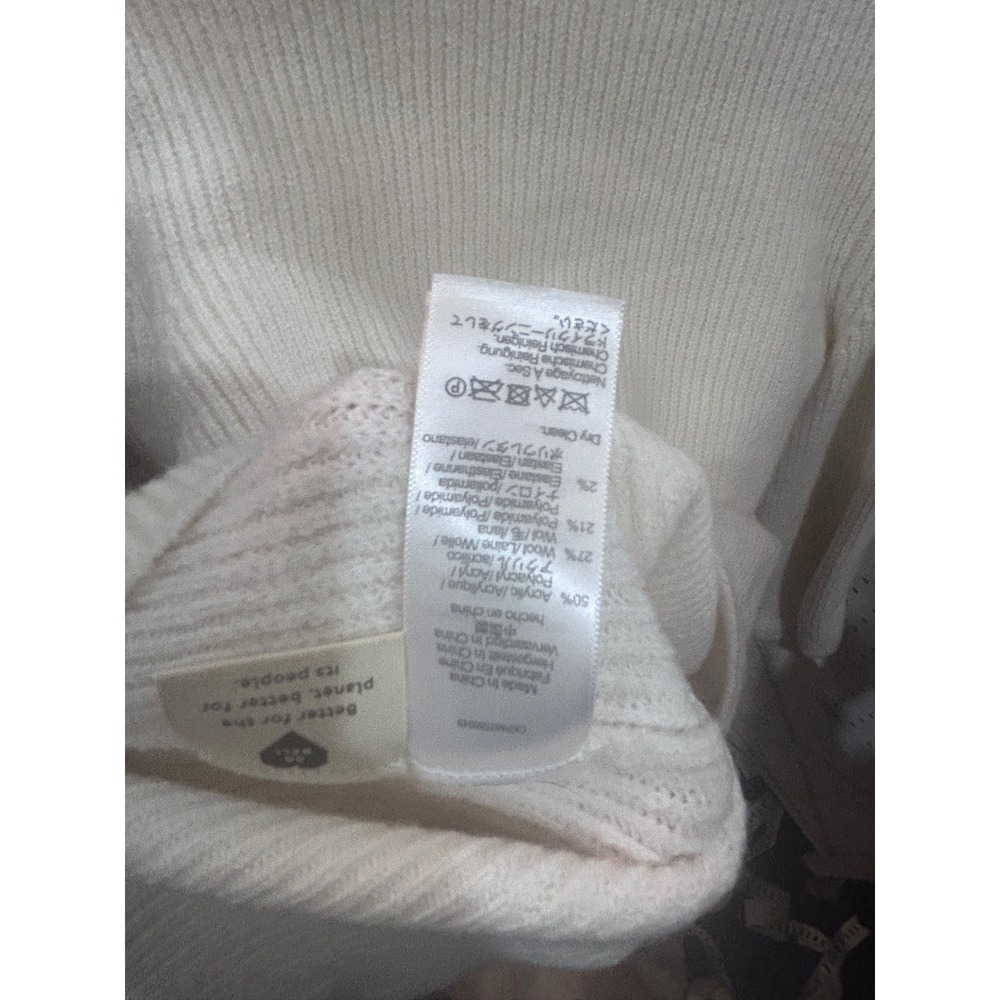 Madewell Cream Square Neck Ribbed Knit Sweater Long Sleeve Balloon Sleeve M - Picture 6 of 6
